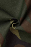 Camuflagem Street Print Camuflagem Patchwork Bolso Regular Cintura Alta Lápis Estampado Completo Bottoms