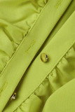 Желтые повседневные однотонные лоскутные комбинезоны без пояса с отложным воротником (без пояса)