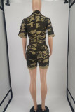 Camouflage Casual straatprint Camouflageprint Patchwork Zak Rits Rits Kraag Normale rompertjes