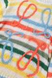 Blusas casuais coloridas com decote oco vazadas