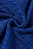 ディープ ブルー セクシー ソリッド パッチワーク スパゲッティ ストラップ ペンシル スカート ドレス