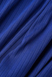 Blauwe sexy stevige patchwork rugloze halter rechte jumpsuits