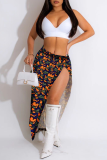 Decoratief patroon Sexy camouflageprint High Opening Skinny High Waist Pencil Full Print Bottoms