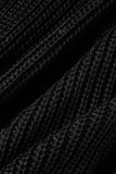 Zwart sexy effen patchwork strapless mouwloos tweedelig broekje