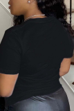 Camisetas de gola rulê com estampa de rua preta patchwork