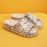 Cremeweiße Casual Simplicity Printing Opend Bequeme Schuhe
