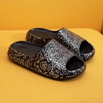 Zwarte casual eenvoud afdrukken geopende comfortabele schoenen