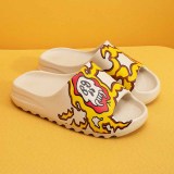 Yellow Casual Simplicity Printing Opend Comfortable Shoes