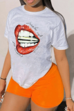 Camisetas com estampa de patchwork e decote em bico vintage branco street street