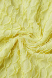 Amarillo sexy sólido patchwork correa de espagueti lápiz falda vestidos