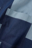 Blauwe Street Solid Patchwork strapless Harlan jumpsuits