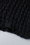Pagliaccetti skinny con colletto con cerniera patchwork solido casual nero
