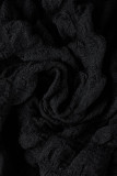 Pagliaccetti skinny con colletto con cerniera patchwork solido casual nero