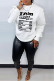 White Street Basis Print Patchwork Letter O Neck Tops