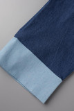 Blauwe Street Solid Patchwork strapless Harlan jumpsuits
