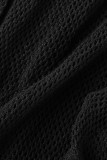 Svarta sexiga solida genomskinliga skinny jumpsuits med o-hals