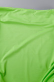 Jupes de couleur unie conventionnelles à taille haute décontractées en patchwork uni vert