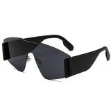 Черные повседневные однотонные солнцезащитные очки в стиле пэчворк на каждый день