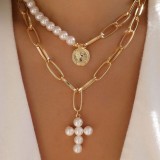 Colliers de perles patchwork sexy en or