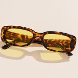 Коричневые повседневные однотонные солнцезащитные очки в стиле пэчворк с принтом