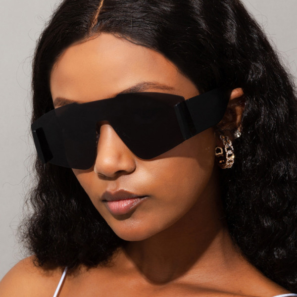Schwarze, lässige, tägliche, solide Patchwork-Sonnenbrille