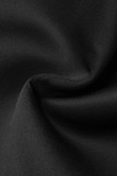 Svarta sexiga solida patchwork asymmetriska axelbandslösa toppar
