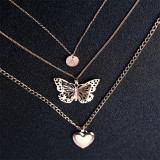 Золотые повседневные однотонные ожерелья в стиле пэчворк с бабочками