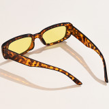 Коричневые повседневные однотонные солнцезащитные очки в стиле пэчворк с принтом