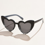 Black Gray Casual Daily Print Patchwork Sunglasses