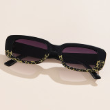 Черные повседневные однотонные солнцезащитные очки в стиле пэчворк с принтом