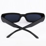Черные повседневные однотонные солнцезащитные очки в стиле пэчворк с принтом