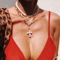 Золотые сексуальные лоскутные жемчужные ожерелья