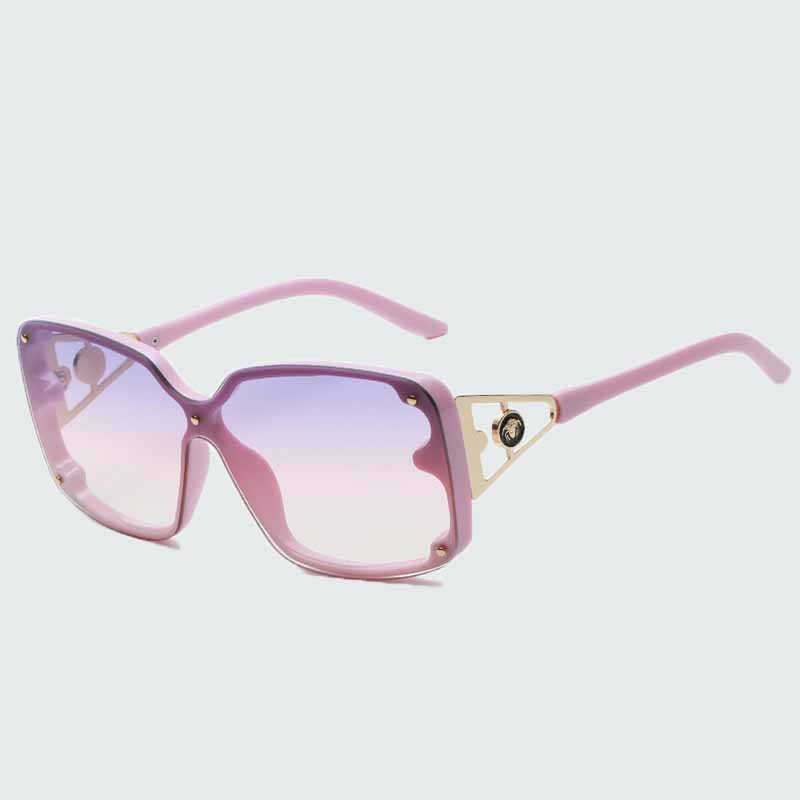 

Pink Casual Street Figure Patchwork Sunglasses