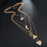 Guld Casual Solid Patchwork Chains Halsband