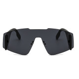 Schwarze, lässige, tägliche, solide Patchwork-Sonnenbrille