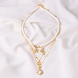 White Casual Daily Vintage Patchwork Necklaces