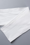 Witte sexy stevige uitgeholde patchwork badkleding
