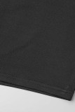 黒のセクシーなソリッド パッチワーク ボウ スパゲッティ ストラップ ペンシル スカート ドレス
