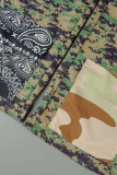 Camouflage Casual Camouflage Print Patchwork Regular High Waist Konventionelle Full Print Hose
