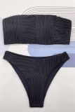 Costumi da bagno senza schienale solidi sexy neri (con imbottiture)