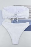 Costumi da bagno senza schienale solidi sexy bianchi (con imbottiture)