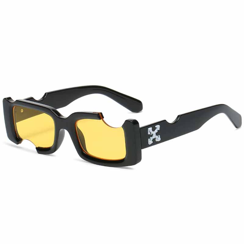 

Yellow Casual Street Geometric Patchwork Sunglasses