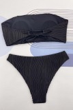 Svarta sexiga solida rygglösa badkläder (med vadderingar)