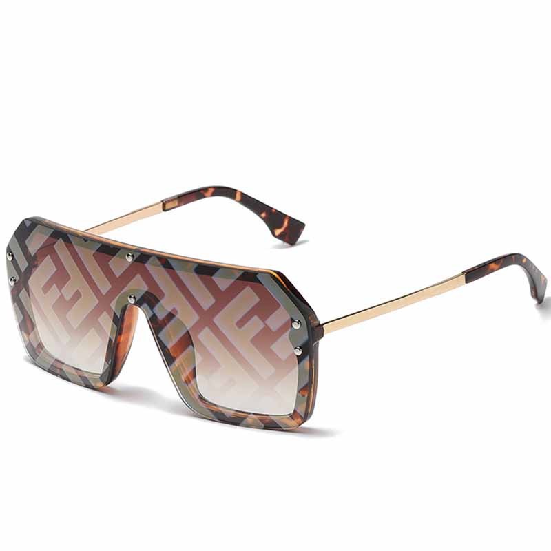 

Light Brown Street Letter Patchwork Sunglasses