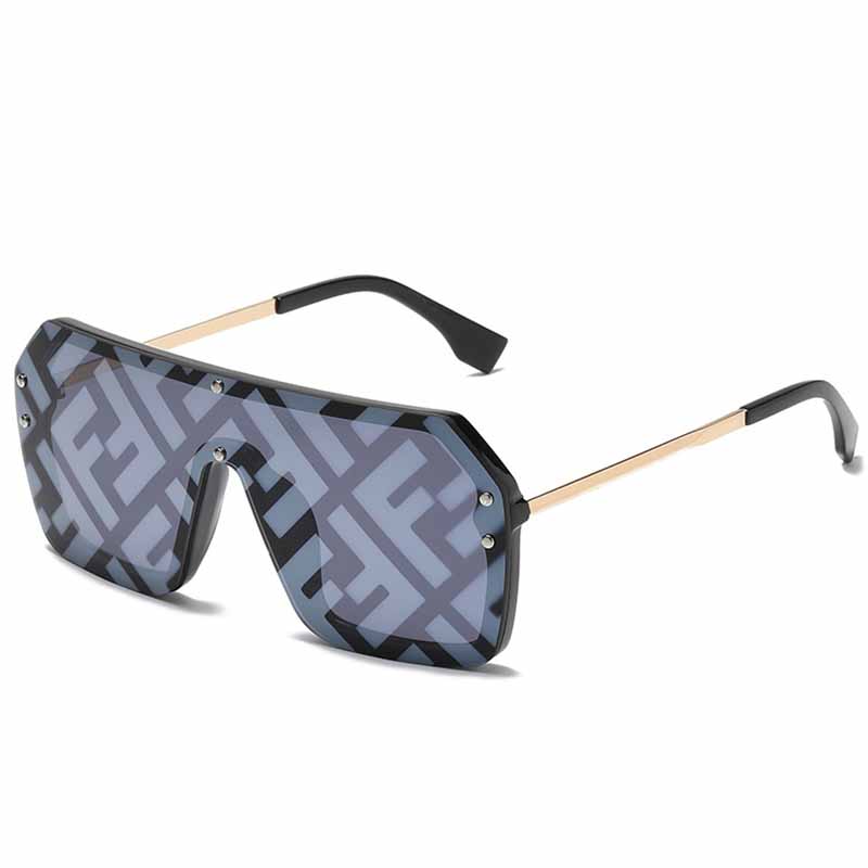 

Black Gray Street Letter Patchwork Sunglasses