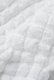 Macacões regulares de retalhos lisos brancos casuais com decote em V