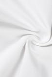 Белые сексуальные однотонные лоскутные перья без бретелек без рукавов из двух частей
