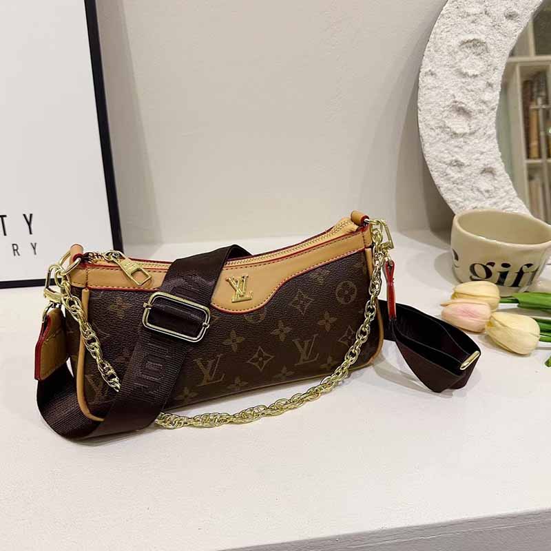 

Dark Brown Street Letter Zipper Bags