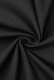 Schwarzes, sexy Patchwork-Heißbohren, ausgehöhlter Schlitz, O-Ausschnitt, ärmellose Kleider