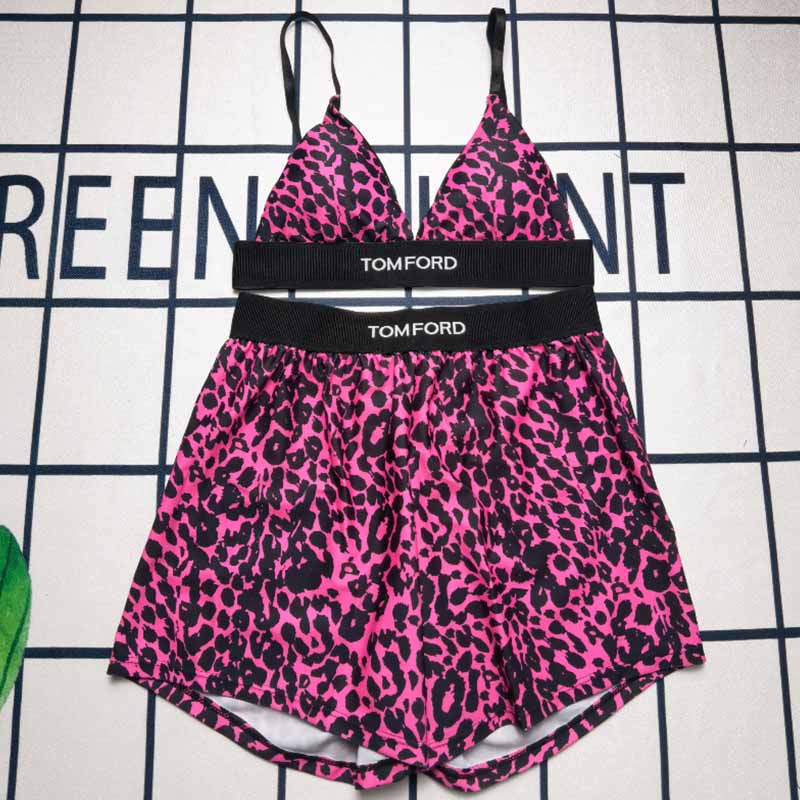 

Burgundy Sexy Vacation Print Letter Swimwears